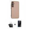 MARSİLYAN™- Galaxy S24 Plus Kılıf Yankı Serisi - Siyah 3D Antistatik Hayalet Cam Ekran Koruyucu + Kamera Lens Koruma Cam - SF