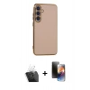 MARSİLYAN™- Galaxy S24 Plus Kılıf Yankı Serisi - Siyah 3D Antistatik Mat Seramik Nano Ekran Koruyucu + Kamera Lens Koruma Cam - SF
