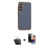 MARSİLYAN™- Galaxy S24 Plus Kılıf Yankı Serisi - Siyah 3D Antistatik Mat Seramik Nano Ekran Koruyucu + Kamera Lens Koruma Cam - SF