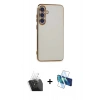 MARSİLYAN™- Galaxy S24 Plus Kılıf Yankı Serisi - Siyah 3D Antistatik Seramik Nano Ekran Koruyucu + Kamera Lens Koruma Cam - SF