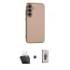 MARSİLYAN™- Galaxy S24 Plus Kılıf Yankı Serisi - Siyah Bilvis 3D Cam Ekran Koruyucu + Şeffaf Kamera Lens Koruma Cam