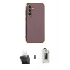 MARSİLYAN™- Galaxy S24 Plus Kılıf Yankı Serisi - Siyah Bilvis Hayalet Cam Ekran Koruyucu + Kamera Lens Koruma Cam - SF