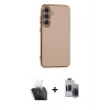 MARSİLYAN™- Galaxy S24 Plus Kılıf Yankı Serisi - Siyah Vanessa Magic Hayalet Cam + Şeffaf Kamera Lens Koruma Cam