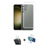 MARSİLYAN™- Galaxy S24 Plus Kılıf Zirve Doku - Siyah 3D Antistatik Cam Ekran Koruyucu + Kamera Lens Koruma Cam - SF