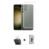 MARSİLYAN™- Galaxy S24 Plus Kılıf Zirve Doku - Siyah Bilvis 3D Cam Ekran Koruyucu + Kamera Lens Koruma Cam - SF