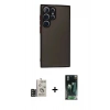 MARSİLYAN™- Galaxy S24 Ultra Kılıf Ahenk Çizgi Serisi - Şeffaf 360 Full Body Arka Koruyucu + Bilvis Titan Kamera Lens - SH