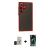 MARSİLYAN™- Galaxy S24 Ultra Kılıf Ahenk Çizgi Serisi - Şeffaf 360 Full Body Arka Koruyucu + Bilvis Titan Kamera Lens - SH