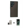 MARSİLYAN™- Galaxy S24 Ultra Kılıf Ahenk Çizgi Serisi - Şeffaf 360 Full Body Arka Koruyucu + Bilvis Titan Kamera Lens - SH