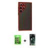 MARSİLYAN™- Galaxy S24 Ultra Kılıf Ahenk Çizgi Serisi - Şeffaf 360 Full Body Arka Koruyucu + Raze Metal Kamera Lens - MR