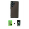 MARSİLYAN™- Galaxy S24 Ultra Kılıf Ahenk Çizgi Serisi - Şeffaf 360 Full Body Arka Koruyucu + Raze Metal Kamera Lens - MR