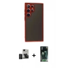 MARSİLYAN™- Galaxy S24 Ultra Kılıf Ahenk Çizgi Serisi - Şeffaf 360 Full Body Arka Koruyucu + PVD Metal Kamera Lens - SH
