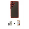 MARSİLYAN™- Galaxy S24 Ultra Kılıf Ahenk Çizgi Serisi - Siyah AutoKit 5in1 Fiber Polymer Nano Ekran Koruyucu + Bilvis Titan Kamera Lens - DNMR