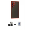 MARSİLYAN™- Galaxy S24 Ultra Kılıf Ahenk Çizgi Serisi - Siyah Durable Full Glue Curved Cam + PVD Metal Kamera Lens - SH