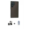 MARSİLYAN™- Galaxy S24 Ultra Kılıf Ahenk Çizgi Serisi - Siyah Joko Magic 5D Cam + PVD Metal Kamera Lens - DNMR