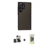 MARSİLYAN™- Galaxy S24 Ultra Kılıf Ahenk Çizgi Serisi - Siyah Joko Magic 5D Hayalet Cam + PVD Metal Kamera Lens - DNMR