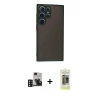 MARSİLYAN™- Galaxy S24 Ultra Kılıf Ahenk Çizgi Serisi - Siyah Joko Magic 5D Hayalet Cam + PVD Metal Kamera Lens - DNMR