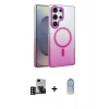 MARSİLYAN™- Galaxy S24 Ultra Kılıf Ahenk Doku Özel Seri - Siyah Joko Magic 5D Cam + PVD Metal Kamera Lens - DNMR