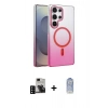 MARSİLYAN™- Galaxy S24 Ultra Kılıf Ahenk Doku Özel Seri - Siyah Joko Magic 5D Cam + PVD Metal Kamera Lens - SH