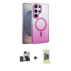MARSİLYAN™- Galaxy S24 Ultra Kılıf Ahenk Doku Özel Seri - Siyah Joko Magic 5D Hayalet Cam + PVD Metal Kamera Lens - GD