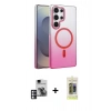 MARSİLYAN™- Galaxy S24 Ultra Kılıf Ahenk Doku Özel Seri - Siyah Joko Magic 5D Hayalet Cam + PVD Metal Kamera Lens - PE