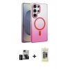 MARSİLYAN™- Galaxy S24 Ultra Kılıf Ahenk Doku Özel Seri - Siyah Joko Magic 5D Hayalet Cam + PVD Metal Kamera Lens - SH