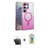 MARSİLYAN™- Galaxy S24 Ultra Kılıf Ahenk Doku Özel Seri - Siyah Polymer Nano Ekran Koruyucu + Kamera Lens Koruma Cam - SF