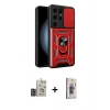MARSİLYAN™- Galaxy S24 Ultra Kılıf Ahenk Klasik - Siyah Bilvis 3D Cam Ekran Koruyucu + Bilvis Titan Kamera Lens - DNMR