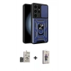 MARSİLYAN™- Galaxy S24 Ultra Kılıf Ahenk Klasik - Siyah Bilvis 3D Cam Ekran Koruyucu + Bilvis Titan Kamera Lens - DNMR
