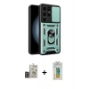 MARSİLYAN™- Galaxy S24 Ultra Kılıf Ahenk Klasik - Siyah Polymer Nano Ekran Koruyucu + Bilvis Titan Kamera Lens - DNMR