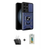 MARSİLYAN™- Galaxy S24 Ultra Kılıf Ahenk Klasik - Siyah Polymer Nano Ekran Koruyucu + Kamera Lens Koruma Cam - SF