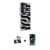MARSİLYAN™- Galaxy S24 Ultra Kılıf Ahenk Modern Serisi - Şeffaf 360 Full Body Arka Koruyucu + PVD Metal Kamera Lens - DNMR