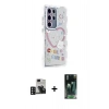 MARSİLYAN™- Galaxy S24 Ultra Kılıf Ahenk Modern Serisi - Şeffaf 360 Full Body Arka Koruyucu + PVD Metal Kamera Lens - DNMR