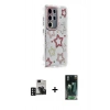 MARSİLYAN™- Galaxy S24 Ultra Kılıf Ahenk Modern Serisi - Şeffaf 360 Full Body Arka Koruyucu + PVD Metal Kamera Lens - DNMR