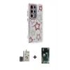 MARSİLYAN™- Galaxy S24 Ultra Kılıf Ahenk Modern Serisi - Şeffaf 360 Full Body Arka Koruyucu + Bilvis Titan Kamera Lens - GD