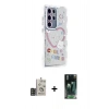 MARSİLYAN™- Galaxy S24 Ultra Kılıf Ahenk Modern Serisi - Şeffaf 360 Full Body Arka Koruyucu + Bilvis Titan Kamera Lens - GD