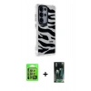 MARSİLYAN™- Galaxy S24 Ultra Kılıf Ahenk Modern Serisi - Şeffaf 360 Full Body Arka Koruyucu + Raze Metal Kamera Lens - GI