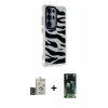 MARSİLYAN™- Galaxy S24 Ultra Kılıf Ahenk Modern Serisi - Siyah 360 Mat Full Body Arka Koruyucu + Bilvis Titan Kamera Lens - SH