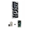 MARSİLYAN™- Galaxy S24 Ultra Kılıf Ahenk Modern Serisi - Siyah 360 Mat Full Body Arka Koruyucu + Bilvis Titan Kamera Lens - GD