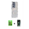 MARSİLYAN™- Galaxy S24 Ultra Kılıf Ahenk Modern Serisi - Siyah 360 Mat Full Body Arka Koruyucu + Raze Metal Kamera Lens - GS