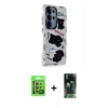 MARSİLYAN™- Galaxy S24 Ultra Kılıf Ahenk Modern Serisi - Siyah 360 Mat Full Body Arka Koruyucu + Raze Metal Kamera Lens - MR