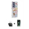 MARSİLYAN™- Galaxy S24 Ultra Kılıf Ahenk Modern Serisi - Siyah 360 Mat Full Body Arka Koruyucu + Kamera Lens Koruma Cam - SF
