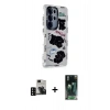 MARSİLYAN™- Galaxy S24 Ultra Kılıf Ahenk Modern Serisi - Siyah 360 Mat Full Body Arka Koruyucu + PVD Metal Kamera Lens - SH