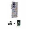 MARSİLYAN™- Galaxy S24 Ultra Kılıf Ahenk Modern Serisi - Siyah 360 Mat Full Body Arka Koruyucu + PVD Metal Kamera Lens - SH