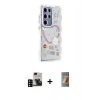 MARSİLYAN™- Galaxy S24 Ultra Kılıf Ahenk Modern Serisi - Siyah AutoKit 5in1 Fiber Hayalet Polymer Nano Ekran Koruyucu + Siyah PVD Metal Kamera Lens