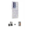 MARSİLYAN™- Galaxy S24 Ultra Kılıf Ahenk Modern Serisi - Siyah AutoKit 5in1 Fiber Hayalet Polymer Nano Ekran Koruyucu + PVD Metal Kamera Lens - DNMR