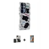 MARSİLYAN™- Galaxy S24 Ultra Kılıf Ahenk Modern Serisi - Siyah AutoKit 5in1 Fiber Hayalet Polymer Nano Ekran Koruyucu + Siyah PVD Metal Kamera Lens