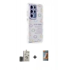 MARSİLYAN™- Galaxy S24 Ultra Kılıf Ahenk Modern Serisi - Siyah AutoKit 5in1 Fiber Hayalet Polymer Nano Ekran Koruyucu + Gold Bilvis Titan Kamera Lens