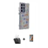 MARSİLYAN™- Galaxy S24 Ultra Kılıf Ahenk Modern Serisi - Siyah AutoKit 5in1 Fiber Hayalet Polymer Nano Ekran Koruyucu + Kamera Lens Koruma Cam - SF
