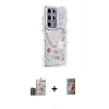MARSİLYAN™- Galaxy S24 Ultra Kılıf Ahenk Modern Serisi - Siyah AutoKit 5in1 Fiber Hayalet Polymer Nano Ekran Koruyucu + Derin Mor Bilvis Titan Kamera Lens