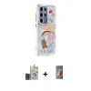 MARSİLYAN™- Galaxy S24 Ultra Kılıf Ahenk Modern Serisi - Siyah AutoKit 5in1 Fiber Hayalet Polymer Nano Ekran Koruyucu + Gold Bilvis Titan Kamera Lens